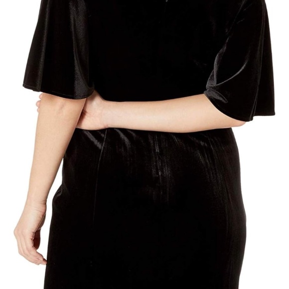 Alex Evenings Women's Short Sexy Cold Shoulder black Velvet Dress - NWT Sz 6 - Picture 4 of 5
